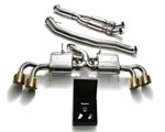 ARMYTRIX Stainless Steel Valvetronic Catback Exhaust 102mm System Nissan GT-R R35 with Quad Gold Tips; 2009-2019