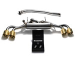 ARMYTRIX Stainless Steel Valvetronic Catback Exhaust 90mm System Nissan GT-R R35 with Quad Gold Tips; 2009-2019