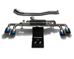 ARMYTRIX Titanium Valvetronic Catback Exhaust 90mm System Nissan GT-R R35 (Ti) with Quad Titanium Blue Tips; 2009-2019