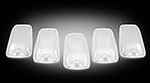 Recon Lighting GMC and Chevy 88-02 CK Heavy-Duty (5-Piece Set) Clear Cab Roof Light Lenses Only and Amber 194 LED Bulbs