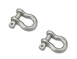 Bestop HighRock 4x4 Shackles/D-Rings; pair Silver Pair; 9500-lb. capacity; 3/4 in diameter pin size; retail packaged