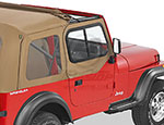 Bestop Upper Door Sliders Spice Jeep 88-95 Wrangler; Single sliding window; Fit Supertop Sunrider or Halftop; 1988-1995