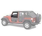 Bestop Jeep 07-17 Wrangler 2-Dr/4-Dr; Front doors only HighRock 4x4 Element Doors Upper Fabric Half-doors; FRONT doors; 2007-2017