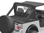 Bestop Duster Deck Cover Black Denim Jeep 87-91 Wrangler; With factory soft top bows folded down; 1987-1991