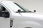 Zroadz T-Rex 2017-2017 FORD F250/F350: Hood Hinges LED Light Bar Mounts - By A Pillar - for mounting Two 3 IN Zroadz Cube Pod Work Lights or Similar Style Light - Bolts On to Hood Hi; 2017-2017