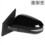 SPEC-D Tuning Toyota Rav4 Side Mirror - Left - 9 Wires, Power & Fold & Heat & Lamp(Signal) Glossy Black; 2013-2015