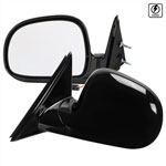 SPEC-D Tuning Chevrolet S10 Power Side Mirrors Glossy Black; 1994-2001