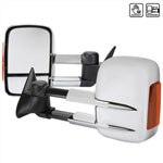 SPEC-D Tuning Chevrolet C10 Towing Mirrors Manual Chrome Cover With LED Signal; 1988-1998