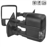 SPEC-D Tuning Ford F250 Super Duty Towing Mirrors - Smoke Signal - Power Heated; 2008-2015