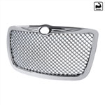 SPEC-D Tuning Chrysler 300 300C Mesh Grill Chrome; 2005-2009