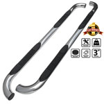 SPEC-D Tuning Ford Explorer 3 Inches Round Side Step Bar Chrome 4 Door; 2002-2005