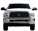 T-Rex Dodge Ram 3500 2500Pick Up / - X-METAL Series - Studded Main Grille - Custom 1 Pc Full Opening (Requires Cutting center Bars) - ALL Black; 2500; 2010-2012