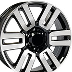 OE Wheels 20 Replica Wheel TY10 4Runner Rim 20x7 Black Machd Wheel Toyota 4Runner 1996-2022; 1996-2022