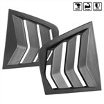 SPEC-D Tuning Dodge Charger Side Window Louvers Matte Black; 2011-2021