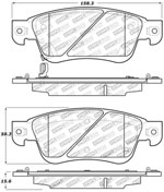 StopTech Sport Brake Pads Infiniti Q60 330mm Front & Rear Disc, Front; 2014-2016