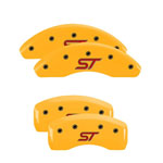 MGP 4 Caliper Covers Engraved Front & Rear ST Yellow finish black ch; 2014-2017