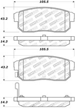 StopTech Street Brake Pads Mazda RX-8, Rear; 2004-2011