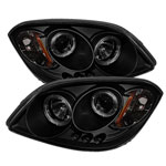 Spyder Chevy Cobalt Projector Headlights - LED Halo - LED - Black Smoke - (PRO-YD-CCOB05-HL-BSM); 2005-2010