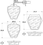 StopTech Sport Brake Pads Audi S6, Front; 2002-2003