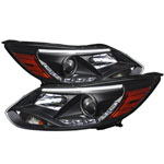 Spyder Ford Focus Projector Headlights - Halogen Model Only ( Not Compatible With Xenon/HID Model ) - DRL - Black - High H1 (Included) - Low H7 (Included); 2012-2013