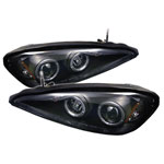 Spyder Pontiac Grand AM Halo LED ( Replaceable LEDs ) Projector Headlights - Black - (PRO-YD-PGAM99-HL-BK)