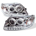 Spyder Ford F150 ( Manu. Date June 1997+) 1PC Halo LED ( Replaceable LEDs ) Projector Headlights - Chrome - (PRO-YD-FF15097-1P-AM-C)