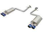 aFe Takeda 16-17 Lexus RC 200T 2.0L (t) 2in. SS Axle-Back Exhaust System w/Polished Blue Tips; 2016-2017