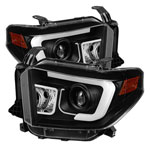 Spyder Toyota Tundra Projector Headlights - Light Bar DRL - Black - (PRO-YD-TTU14-DRL-BK)