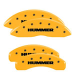 MGP 4 Caliper Covers Engraved Front & Rear Hummer Yellow Finish Black Char 2005 Hummer H2; 2005-2007