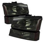 Xtune Chevy Silverado 2500HD 03-06 Crystal Headlights w/ Amber Lights Smoke HD-JH-CSIL03-AM-SM-SET; 2003-2006