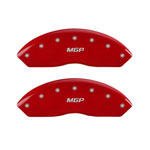 MGP 4 Caliper Covers Engraved Front & Rear MGP Red Finish Silver Char 2008 Toyota Fj Cruiser; 2007-2007