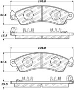 StopTech Street Select Brake Pads Pontiac Firebird, Front; 1989-1989