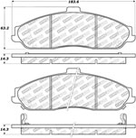 StopTech Street Select Brake Pads Cadillac XLR, Front; 2004-2009