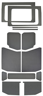 DEI 18-23 Jeep Wrangler JL 4-Door Boom Mat Complete Headliner Kit - 13 Piece - Gray Leather Look; 2018-2023