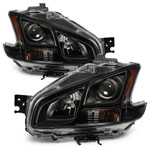 xTune Nissan Maxima Amber Crystal Headlights - Black