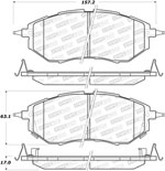 StopTech Street Brake Pads Subaru Legacy 2.5i, Front; 2015-2015