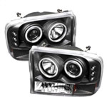 Spyder Ford Excursion 1PC CCFL LED ( Replaceable LEDs ) Projector Headlights G2 Version - Black - (PRO-YD-FF25099-1P-G2-CCFL-BK); 2000-2004