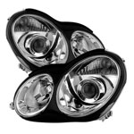 Xtune Mercedes W203 C Class Sedan 01-05 Projector Headlights -Chrome PRO-JH-MBW203-C; 2001-2005