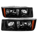 Xtune Chevy Avalanche w/ Body Cladding Only 02-06 OEM Headlights - OEM (Black) HD-JH-CAVA02-AM-BK; 2002-2006