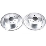 Power Stop 89-96 Nissan 300ZX Rear Evolution Drilled & Slotted Rotors - Pair; 1989-1996