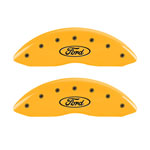 MGP 4 Caliper Covers Engraved F & R Oval Logo/Ford Yellow Finish Black Char 2005 Ford Excursion; 2003-2005