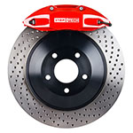 StopTech 08-13 Toyota Land Cruiser Rear BBK w/ Red ST-41 Calipers Drilled 380X32 Rotors; 2008-2013