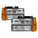 Xtune Chevy Suburban 94-98 Headlights w/ Corner & Parking Lights 8pcs - OEM HD-JH-CCK94-OE-C-SET