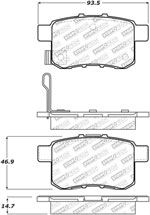 StopTech Street Select Brake Pads Acura TSX, Rear; 2009-2010