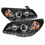 Spyder Hyundai Elantra Projector Headlights - LED Halo - DRL - Black - High H1 (Included) - Low H7 (Included) - (PRO-YD-HYELAN07-DRL-BK)