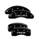 MGP 4 Caliper Covers Engraved Front Acura Engraved Rear RSX Black finish silver ch; 2006-2007