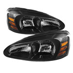 Xtune Pontiac Grand Prix 04-08 Crystal Headlights Black HD-JH-PGPRIX04-AM-BK; 2004-2008