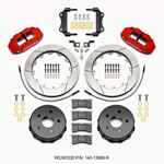 Wilwood Narrow Superlite 4R Rear Kit 12.88in Red 2007-up Jeep JK w/Lines; 2007-2021