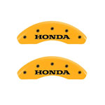 MGP Front set 2 Caliper Covers Engraved Front Honda Yellow finish black ch