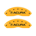 MGP 4 Caliper Covers Engraved Front Acura Rear RSX Yellow Finish Black Char 2002 Acura RSX; 2002-2006